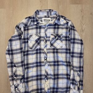 Reclaim Blue and White Plaid Men's Shirt